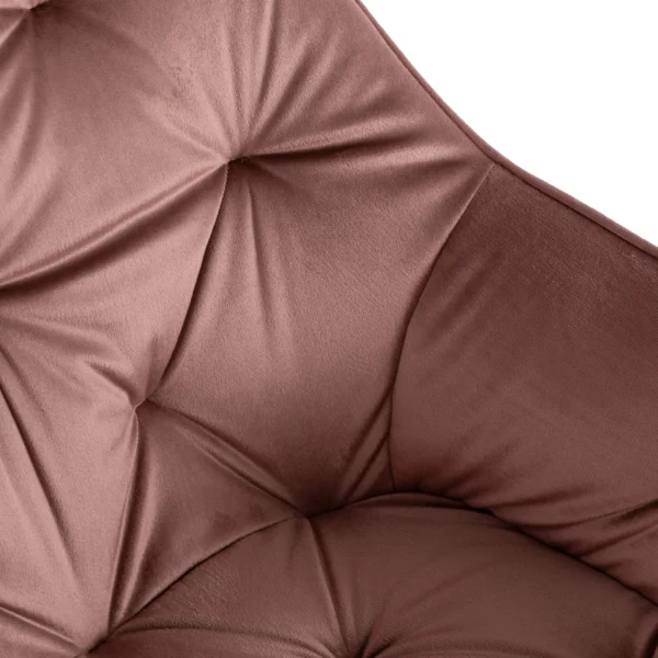 Scaun pivotant din velur roz KONOR