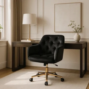 Scaun pivotant KONOR, velur negru