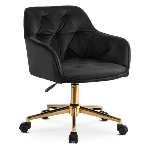 Scaun pivotant KONOR, velur negru