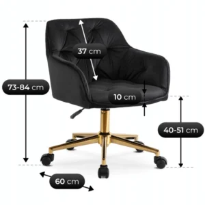 Scaun pivotant KONOR, velur negru