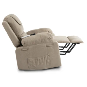 Scaun electric de masaj FENIX cu funcție de ridicare, catifea bej