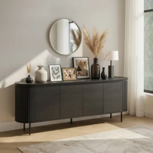 product-3388-0-1 Comodă cu patru uși BECK 200 cm Negru — Comode