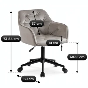 Scaun pivotant KONOR Gri/Negru Velur