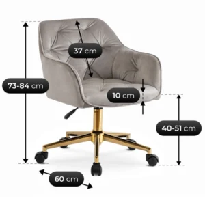 Scaun pivotant KONOR, velur gri