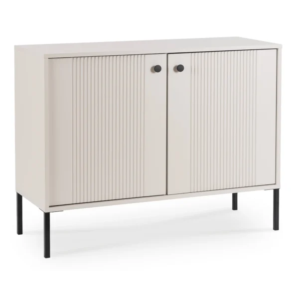 product-3393-0 Comoda de sertare SOFT 104 cm Cu două uși canelate Cașmir — Comode