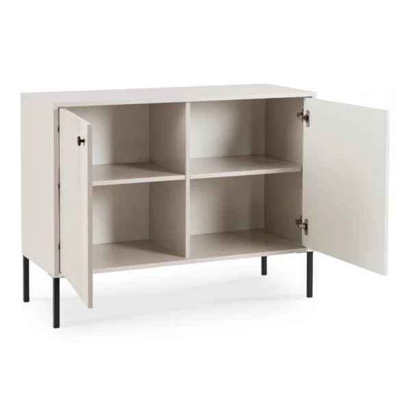 product-3393-1 Comoda de sertare SOFT 104 cm Cu două uși canelate Cașmir — Comode