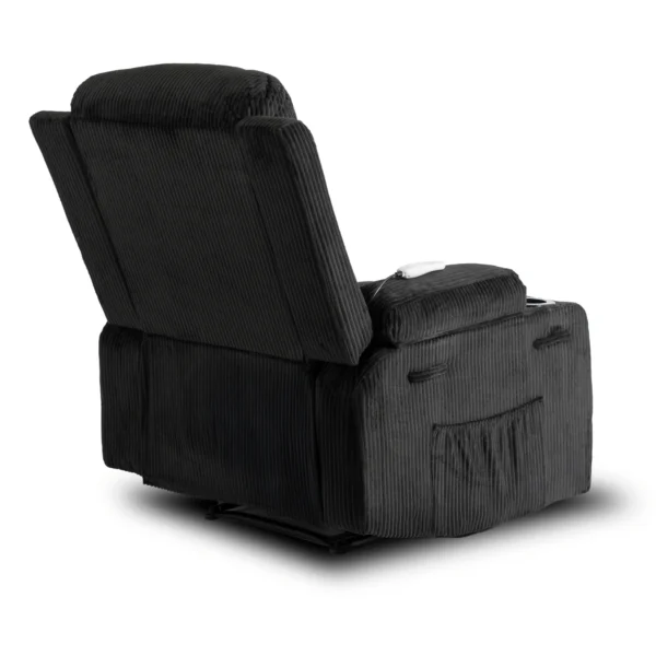 Scaun de masaj reclinabil din catifea neagră BOX