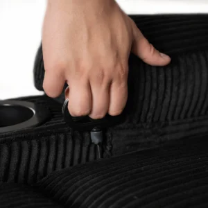 Scaun de masaj reclinabil din catifea neagră BOX