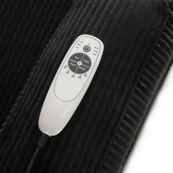 Scaun de masaj reclinabil din catifea neagră BOX