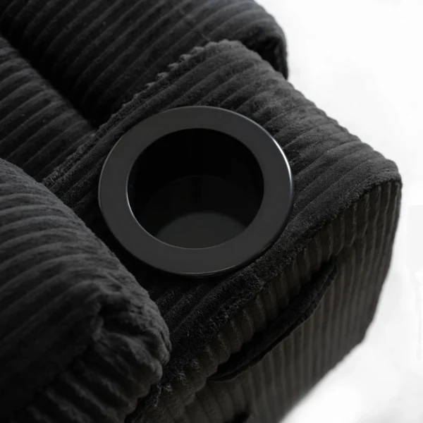 Scaun de masaj reclinabil din catifea neagră BOX