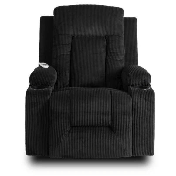 Scaun de masaj reclinabil din catifea neagră BOX