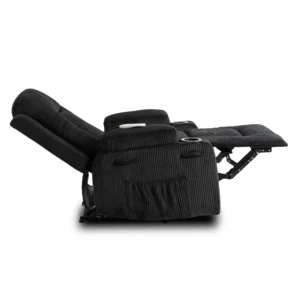 Scaun de masaj reclinabil din catifea neagră BOX