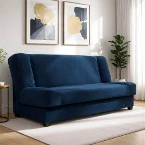 product-3395-0-1 Pliant canapea pat PIANO albastru Navy Velour — Canapele și sofale