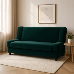 Canapea extensibilă PIANO din velur verde