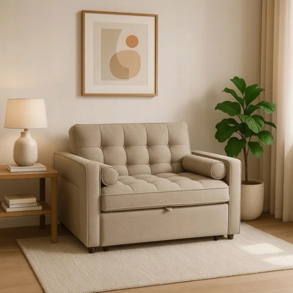 Fotoliu reclinabil CORRA pentru dormit, bej închis