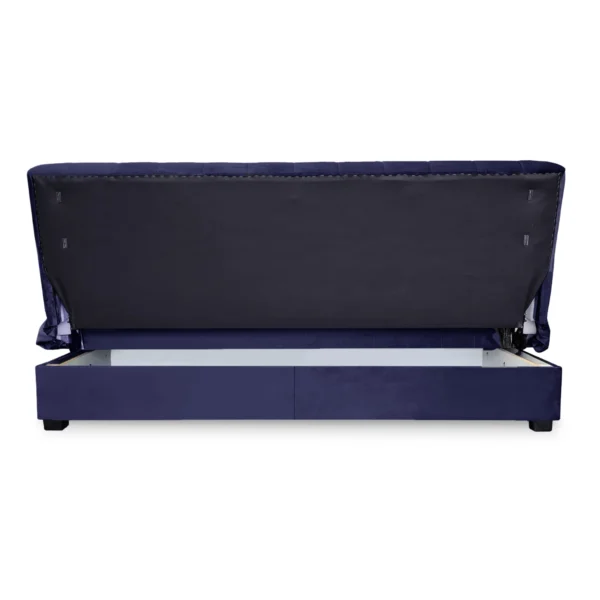 product-3398-3 Canapea pat pliabil SIGMA catifea albastru marin — Canapele și sofale