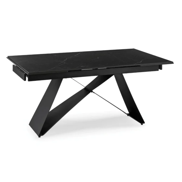 Masă VICTOR din ceramică, extensibilă, 160-240 cm, marmură neagră/negru — Mese