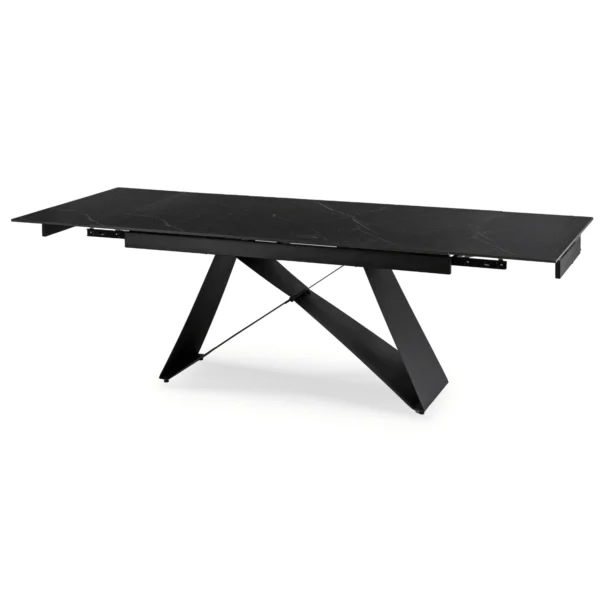 Masă VICTOR din ceramică, extensibilă, 160-240 cm, marmură neagră/negru — Mese