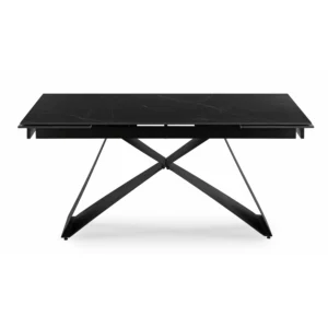 Masă VICTOR din ceramică, extensibilă, 160-240 cm, marmură neagră/negru — Mese