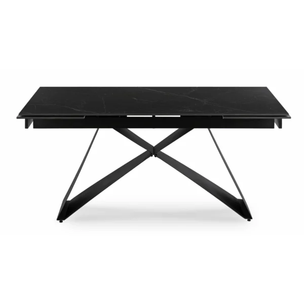 Masă VICTOR din ceramică, extensibilă, 160-240 cm, marmură neagră/negru — Mese
