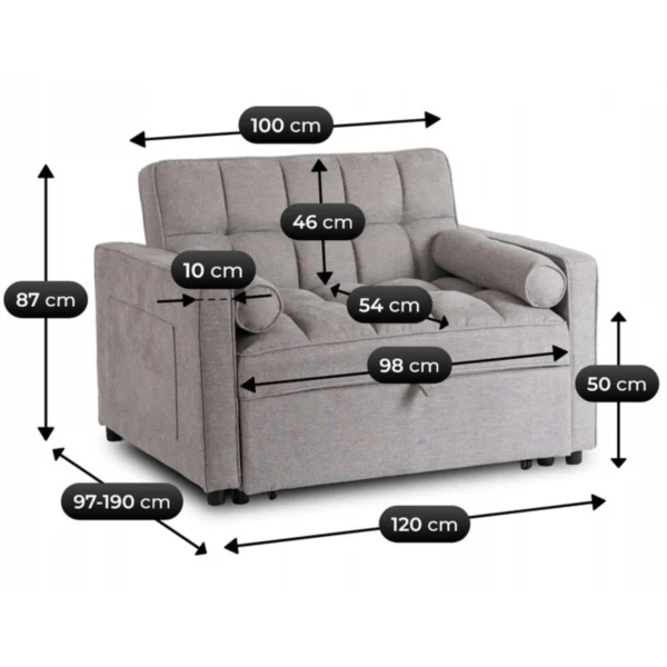 product-3411-14 CORRA Sleeping fotoliu pliabil gri — Fotolii de relaxare