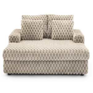 Scaun reclinabil din pluș bej KOBEL