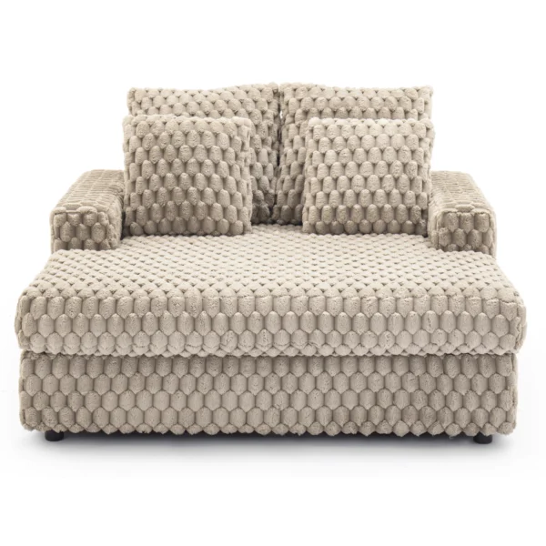 Scaun reclinabil din pluș bej KOBEL