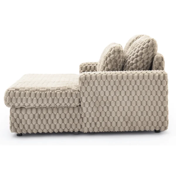 Scaun reclinabil din pluș bej KOBEL