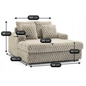 Scaun reclinabil din pluș bej KOBEL