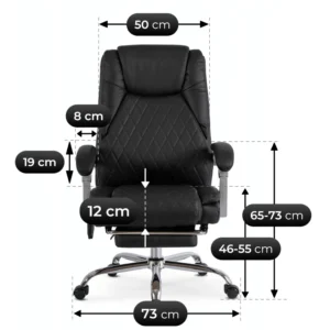 product-3413-10 GIORGIO Fotoliu pivotant încălzit negru — MOBILA