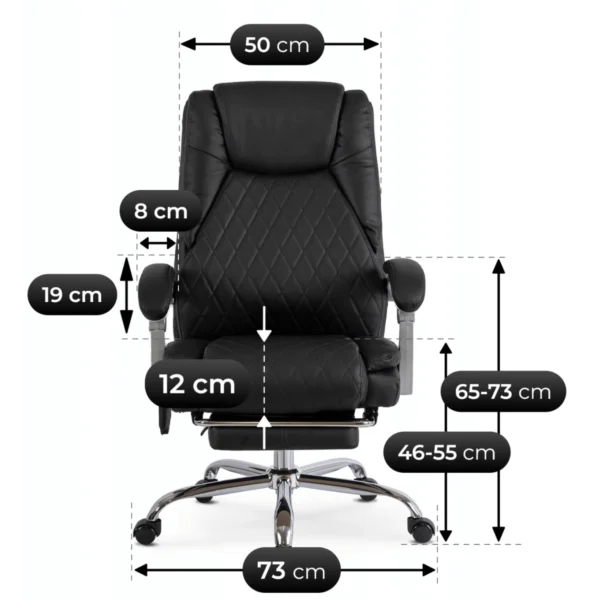 product-3413-10 GIORGIO Fotoliu pivotant încălzit negru — MOBILA
