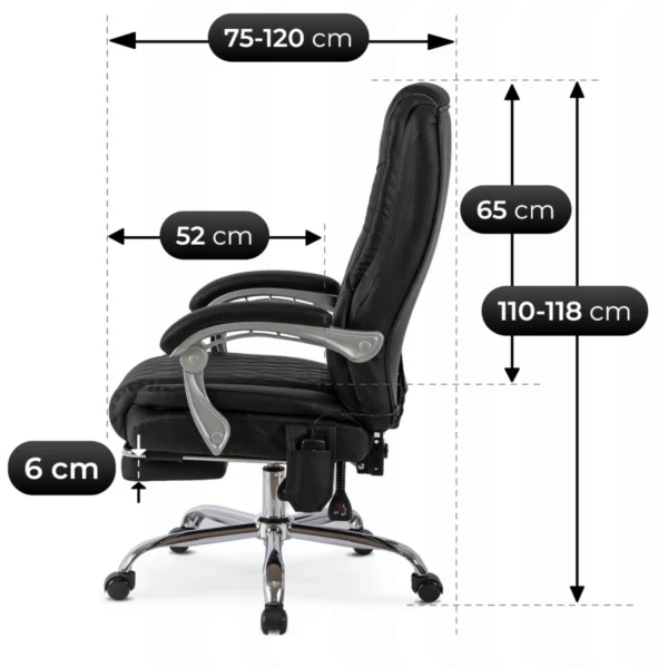 product-3413-11 GIORGIO Fotoliu pivotant încălzit negru — MOBILA