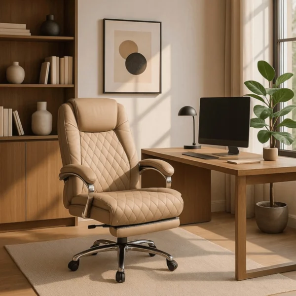 Scaun de masaj pivotant GIORGIO cu funcție de încălzire, bej