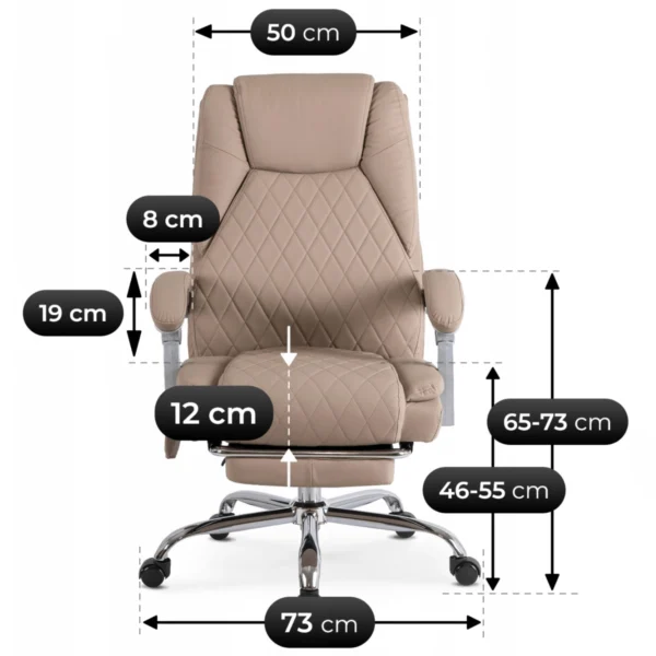 Scaun de masaj pivotant GIORGIO cu funcție de încălzire, bej