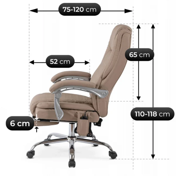 Scaun de masaj pivotant GIORGIO cu funcție de încălzire, bej