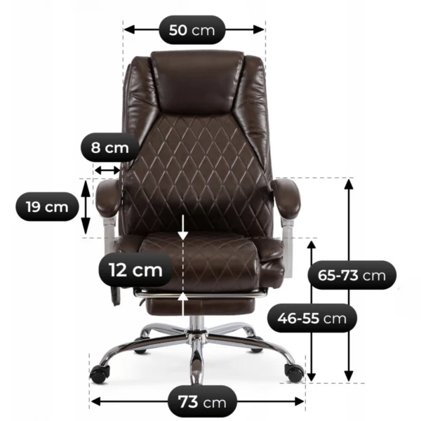 Scaun de masaj pivotant GIORGIO cu funcție de încălzire, maro