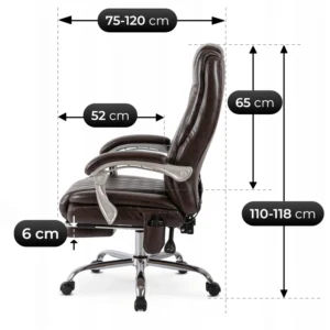 Scaun de masaj pivotant GIORGIO cu funcție de încălzire, maro