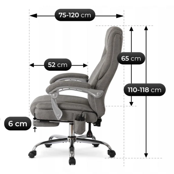 product-3416-11 GIORGIO Fotoliu pivotant GIORGIO Fabric gri încălzit — MOBILA