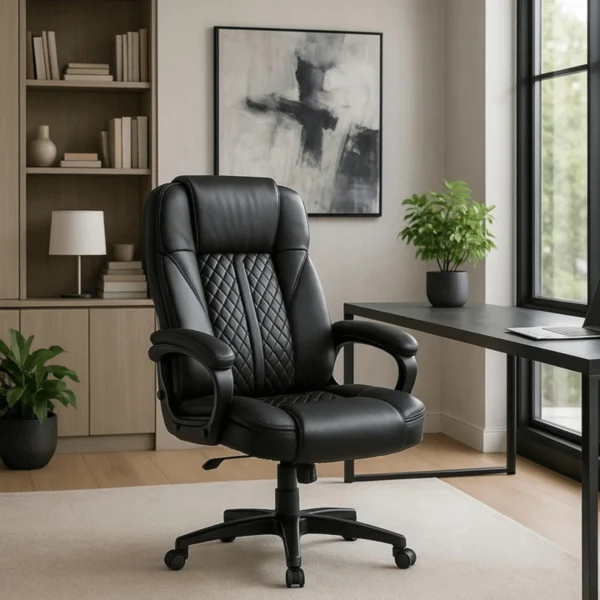 product-3419-0-1 Fotoliu pivotant PHONIX Piele ecologică neagră — MOBILA