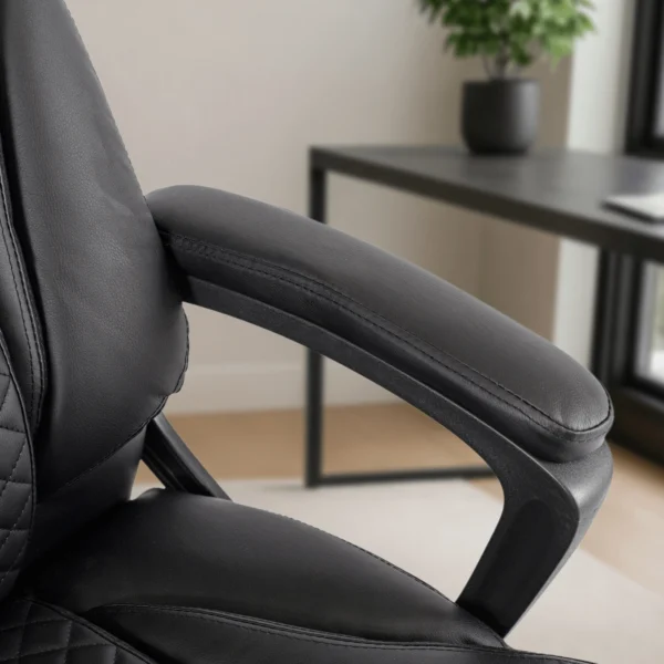 product-3419-2 Fotoliu pivotant PHONIX Piele ecologică neagră — MOBILA