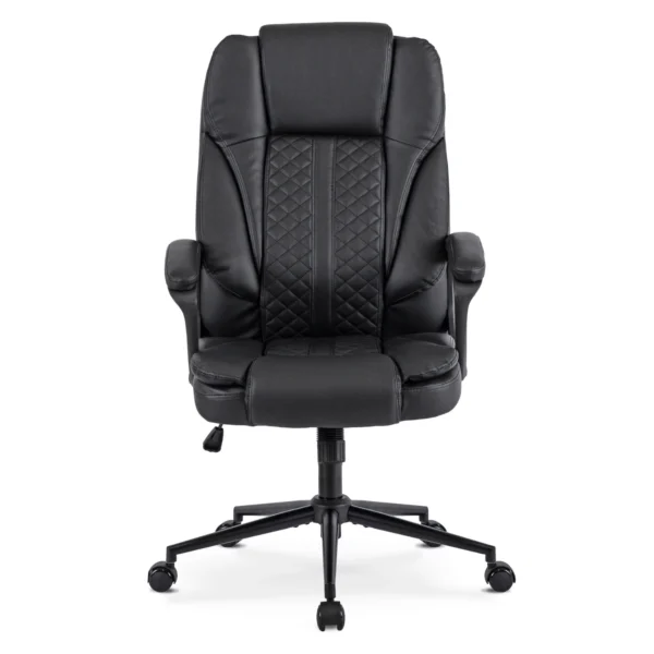product-3419-3 Fotoliu pivotant PHONIX Piele ecologică neagră — MOBILA