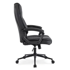 product-3419-5 Fotoliu pivotant PHONIX Piele ecologică neagră — MOBILA