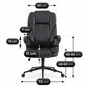 product-3419-8 Fotoliu pivotant PHONIX Piele ecologică neagră — MOBILA