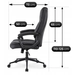 product-3419-9 Fotoliu pivotant PHONIX Piele ecologică neagră — MOBILA