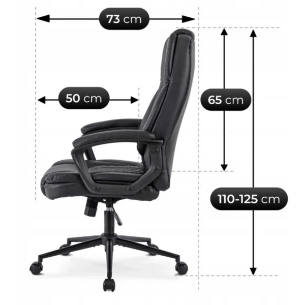 product-3419-9 Fotoliu pivotant PHONIX Piele ecologică neagră — MOBILA