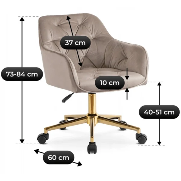 product-3420-7 Scaun pivotant KONOR din velur bej