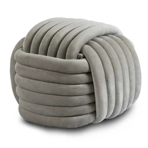 Puf țesut din velur gri MAGMA