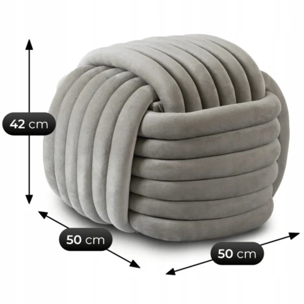 Puf țesut din velur gri MAGMA