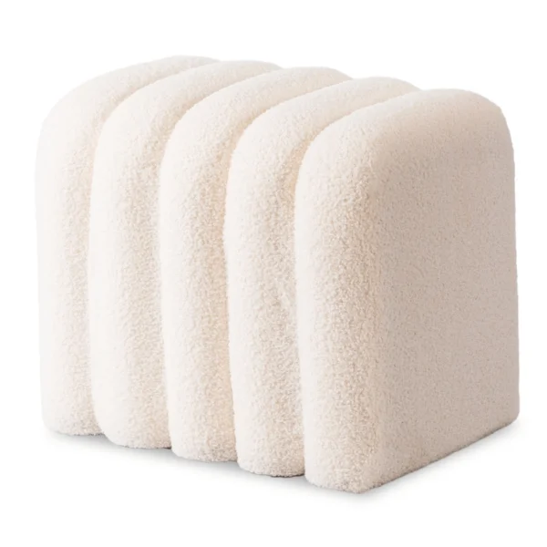 Puf tapițat Carbone Cream — MOBILA