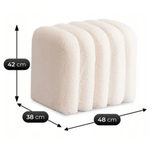 Puf tapițat Carbone Cream — MOBILA